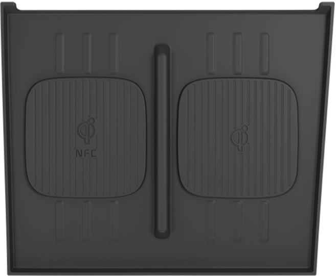 지파츠 싼타페 MX5 실내 콘솔 무선충전 패드 커버 논슬립 수납함 친환경 실리콘 소재, 블랙, 무선 충전 패드 커버 (D-4)