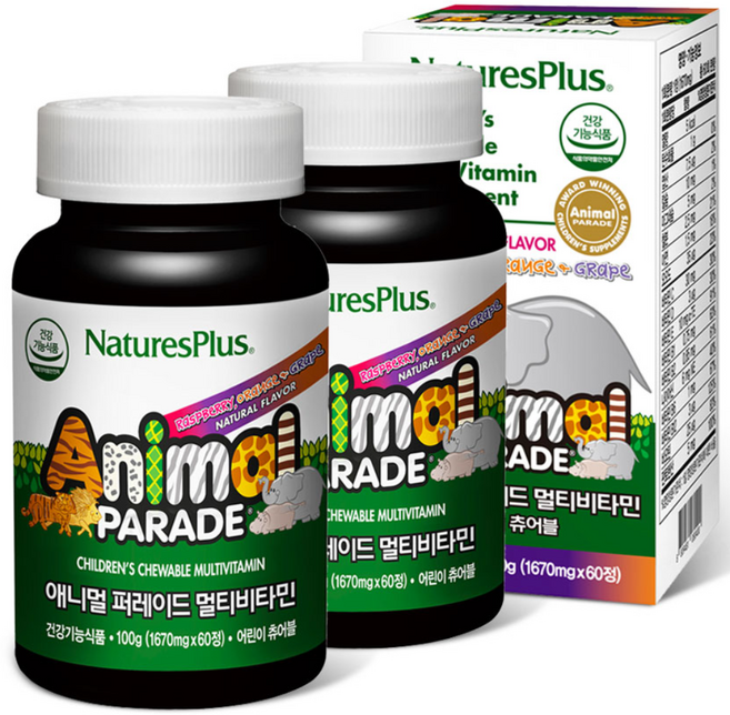 네이처스플러스 애니멀퍼레이드 어린이비타민 5종, 60정
