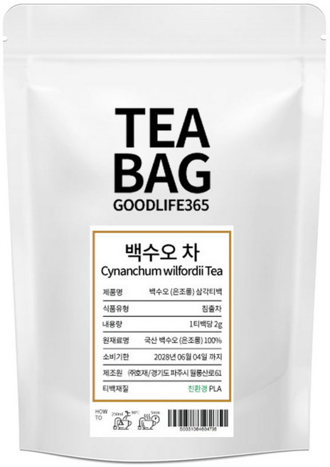 굿라이프365 백하수오 백수오 차 삼각티백 50개입 개당 2g, 1개