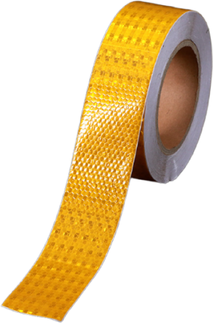 라인테크 반사테이프 고휘도 벌집테이프 빛반사 안전스티커 5cm 25m, LT-옐로우, 1개