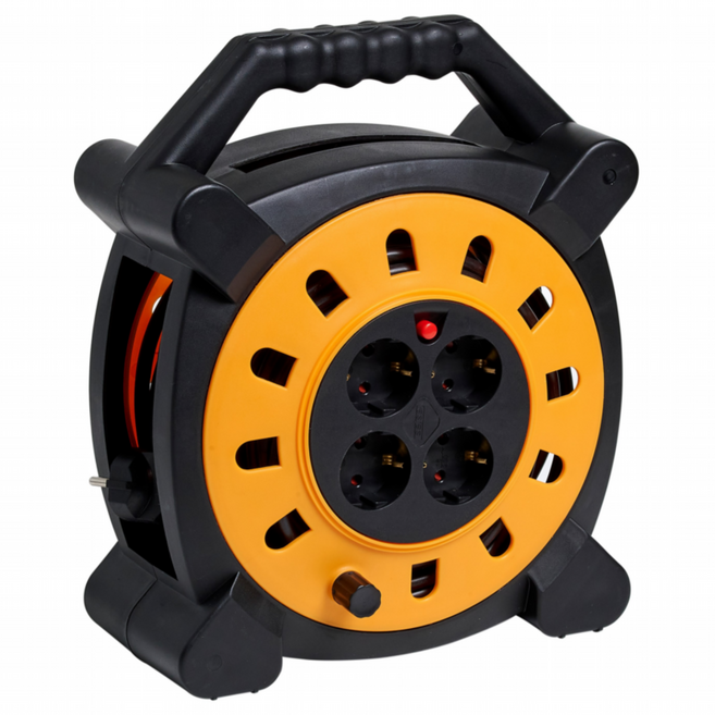 다목적 전기릴선 연장선 20미터 4구형 케이스형 레드, 20m, 1개, 허니