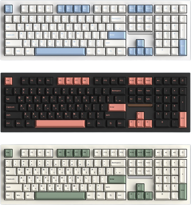 SPM PL108W 아라 풀배열 108키 숫자키 유무선 블루투스 사무용 기계식키보드, PL108W 아라 (저소음 새벽 리니어), 화이트, 독자규격 스위치