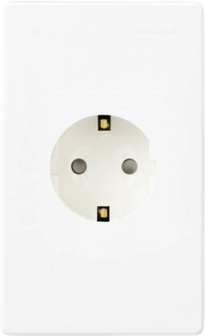 진흥 V시리즈 콘센트 접지형 벽면 전기콘센트 매입형 교체용 전기자재, 1구, 1개, 화이트