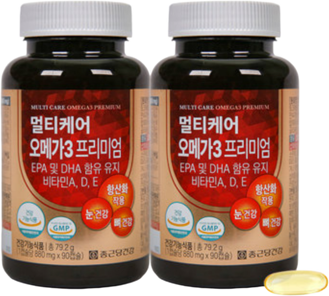 종근당건강 멀티케어 오메가3 프리미엄, 90정, 2개