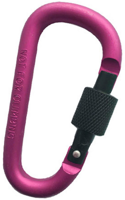 안전닷컴 캠핑 등산 고강도 잠금형 D형 카라비너 1개, 핑크