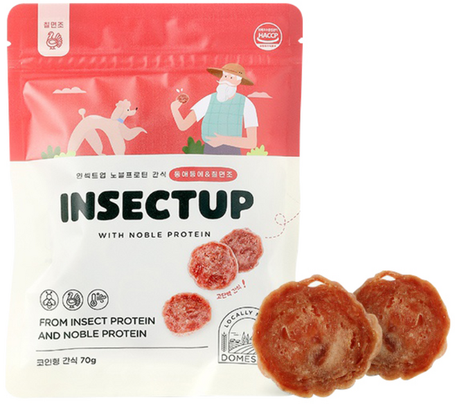 인섹트업 강아지 노블 프로틴 코인 저키, 칠면조맛, 70g, 1개