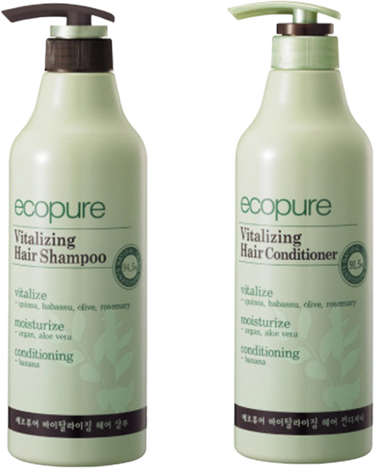 에코퓨어 바이탈라이징 헤어 샴푸 700m + 컨디셔너 700m, 700ml, 1개