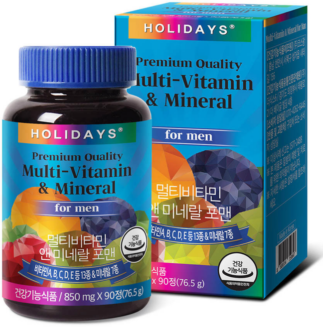 홀리데이즈 멀티비타민 앤 미네랄 포맨, 90정, 1개