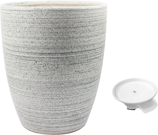 그린데이 대형 도자기 화분 높은 원형 인테리어 디자인 분갈이 거실, 1개, 그레이라인