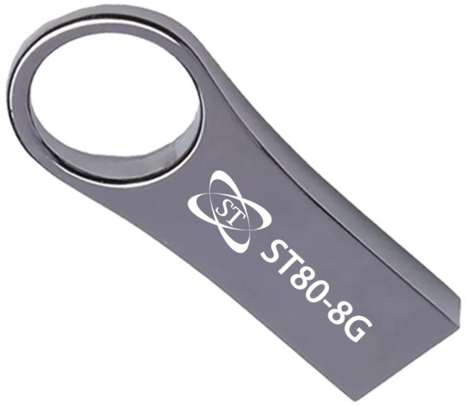 에스티원테크 ST80 USB 메모리 메탈 스틱, 8GB, 다크그레이
