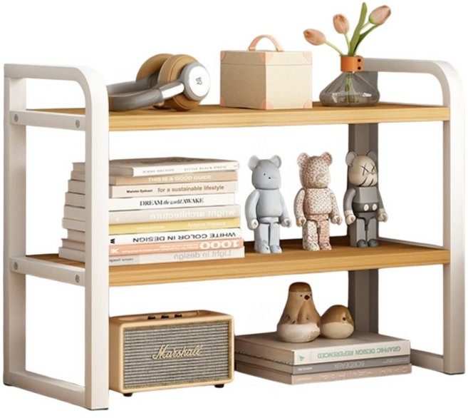 레디박스 책상 주방 욕실 정리 다용도 소형 수납 스탠드 미니 선반, 우드화이트, 2단