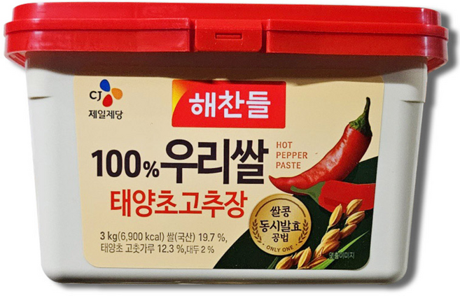 CJ 해찬들 우리쌀 태양초고추장 3kg (3단계매운맛), 1개