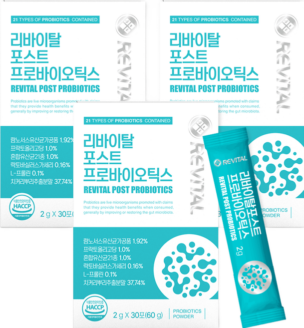 리바이탈 포스트 프로바이오틱스 온가족 유산균 30포, 60g, 3개
