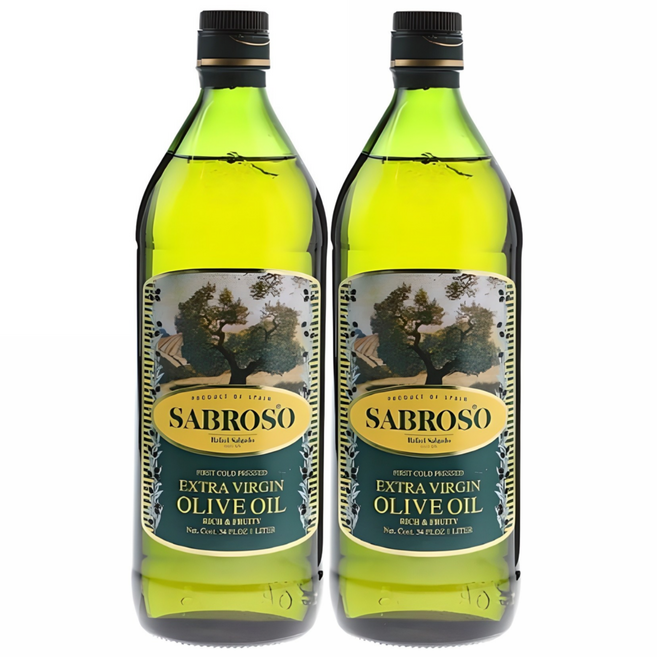사브로소 엑스트라 버진 올리브유, 2개, 1L