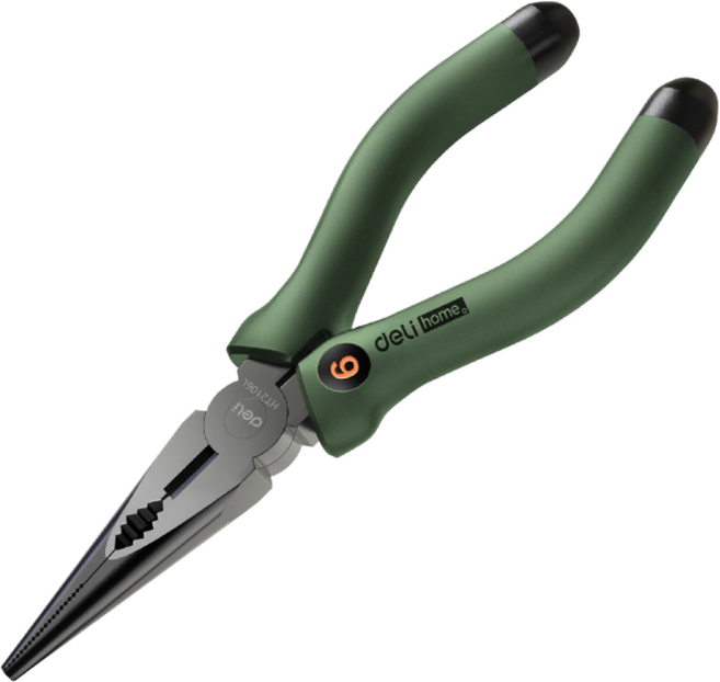 델리 툴즈 홈시리즈 미니 니들 롱노즈 플라이어 그린 EHT2106L, 1개