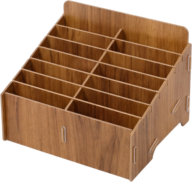 더하임 핸드폰 보관함 휴대폰 수거함 학교 학원등 단체 보관대, 2개, 브라운 14칸