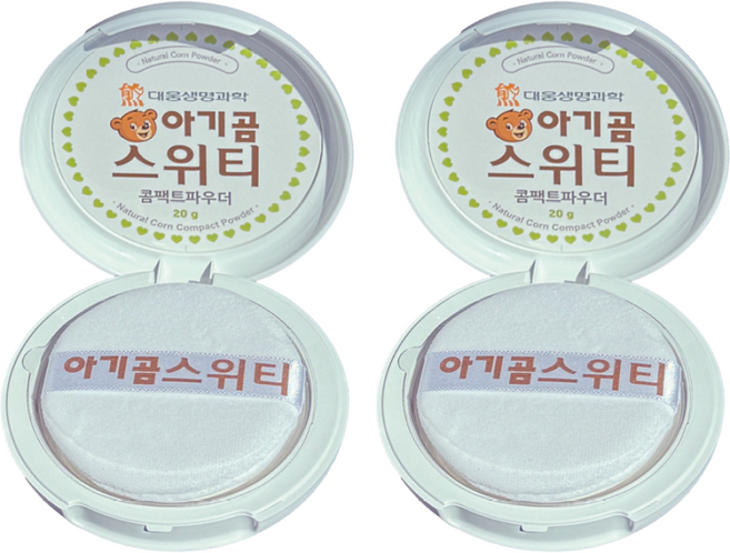 (묶음)대웅 아기곰스위티 콤팩트파우더 20g (1+1)2개, 2개