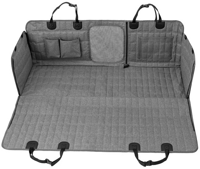 반려동물 자동차 카시트 뒷좌석 풀커버, 그레이, 1개