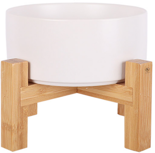 딩동펫 반려동물 모던 앤 마블 세라믹 식기 2단 1구 고급형 L, 화이트, 1개