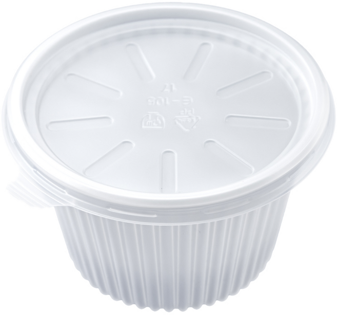 EL 105파이 국용기 주름무늬 대 320ml 백색 1 000개 세트 일회용 배달 포장용기, 1개, 1000개