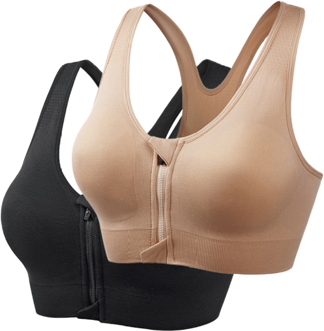 cikicoco 앞지퍼 스포터 스포츠브라 2종세트 S~5XL (1+1) 러닝브라 요가 필라테스