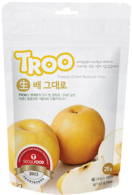 TROO 동결건조 과일칩 배 10봉 묶음, 1세트