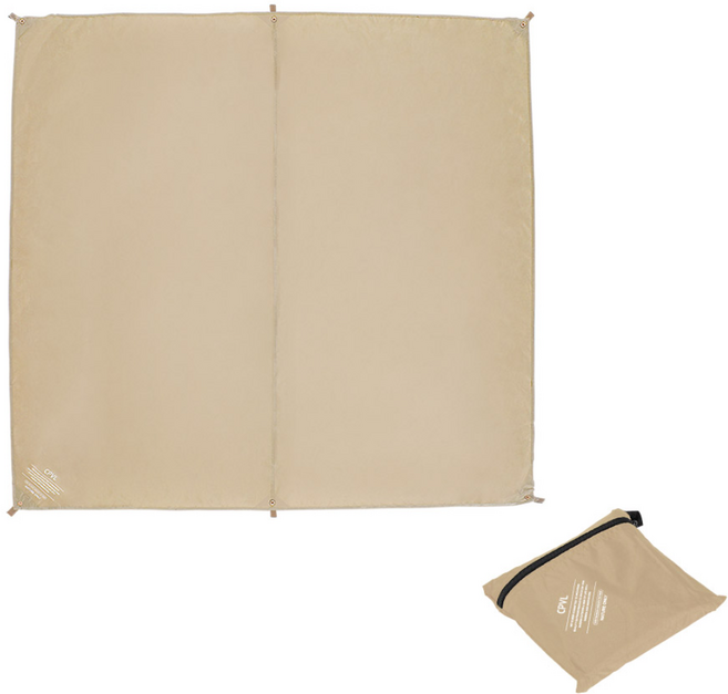 캠프빌리지 다용도 캠핑 내수압 4000 방수매트 그라운드시트 + 전용 수납가방, 베이지