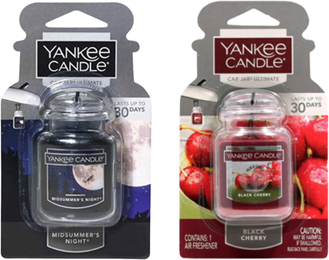 양키캔들 카자 얼티메이트 1+1 차량용 자동차 방향제, 얼티 미드썸머나잇 1개, 얼티 블랙체리 1개, 2개