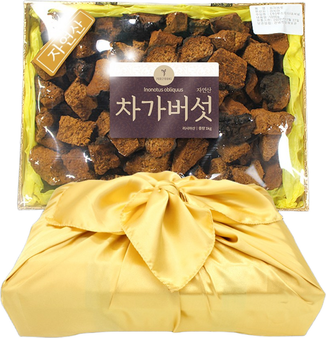 퓨어영 자연산 차가버섯 1kg 선물세트, 1세트
