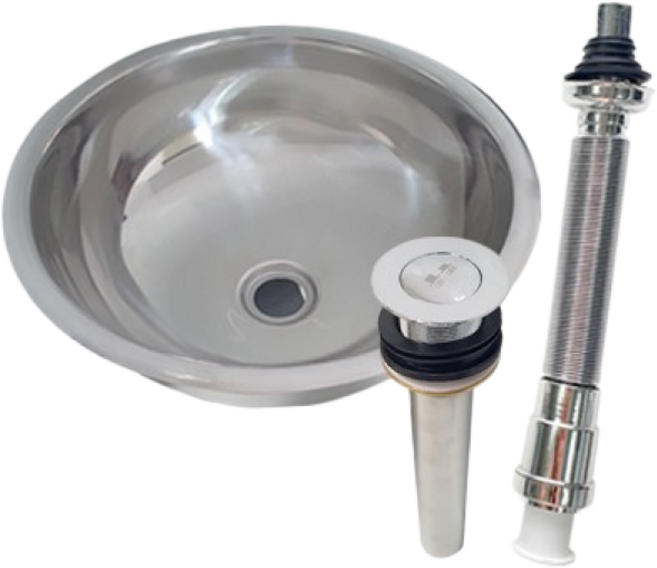 원형 싱크볼 미니 간이주방 소형 캠핑카 카페 씽크대 씽크볼 300 팝업 주름관 세트, 1개