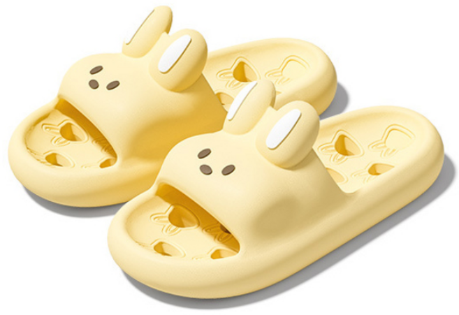 곰돌이샵 말랑말랑 몽실 토끼 물빠짐 EVA 욕실 슬리퍼 커플 욕실화 실내화, 1개, 옐로우