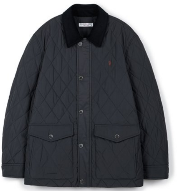 [U.S. POLO ASSN.] 남성 퀼팅패딩 점퍼_다크네이비