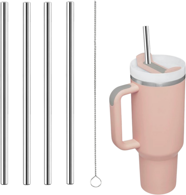SOI 스탠리 퀜처 887/1.18ml 호환 스테인리스 304 빨대 30cm 세척솔 세트, 1세트, 1개