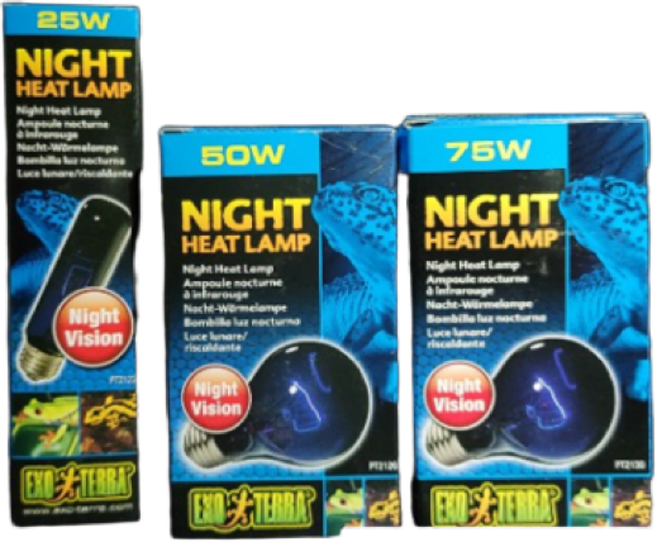 엑소테라 나이트글로우 램프 25W 50W 75W 파충류 거북이조명, 1개