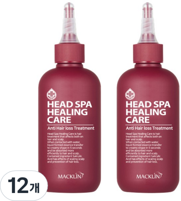 맥클린코스메틱 헤드스파 힐링케어 트리트먼트, 200ml, 12개