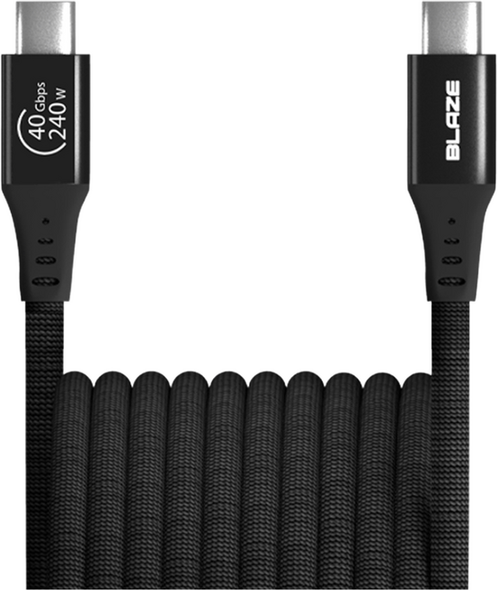 블레이즈 C TO C 케이블 마그네틱 USB4 240W 40Gbps 맥북 썬더볼트 초고속케이블, 1개, 블랙, 50cm