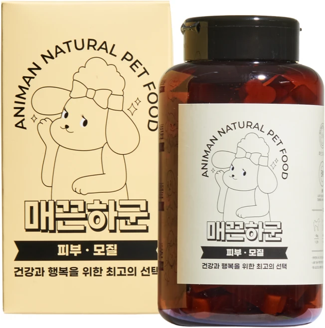 애니먼 강아지 영양제, 피부/피모, 1개, 70정 - 쿠팡