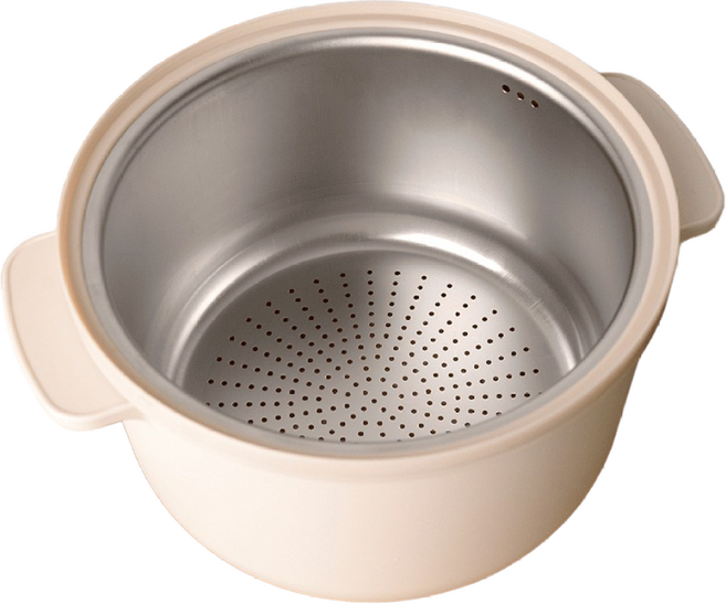 홍여진 하이로 스테인레스 저당밥솥 전자레인지 미니밥솥, 크림, 2L/내부스텐