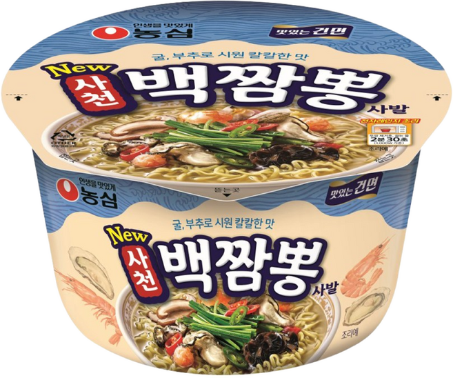 농심 사천 백짬뽕 사발 75g, 1개