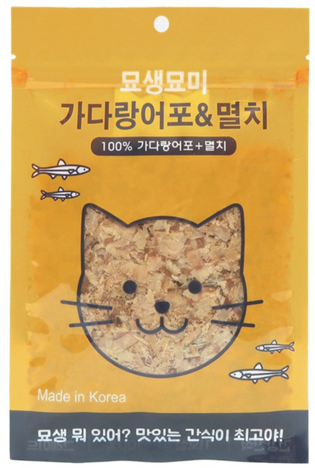 [휴먼그레이드] 묘생묘미 가다랑어포 멸치 30g 가쓰오부시 국내산 멸치 고양이 토핑 간식, 2개, 가다랑어포&멸치