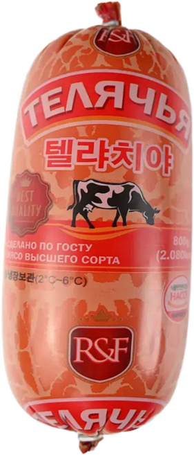 [로얄푸드] 부드럽고 고소한 훈제 소시지 텔랴치야 Telyachiya, 1개, 800g