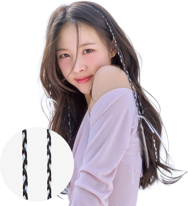 베이비 브레이드 헤어 피스 블레이드 땋은머리 가발 브릿지 투톤 똑딱이 컬러, MP12#체리핑크