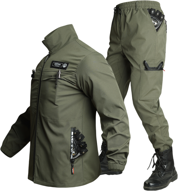 ANYOU 남자 춘추 야외 낚시복 다기능 방풍 방수 작업복 정비복 현장복