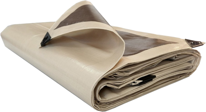 두꺼운 텐트 방수포 양면코팅 캠핑방수포 타포린, 베이지/브라운