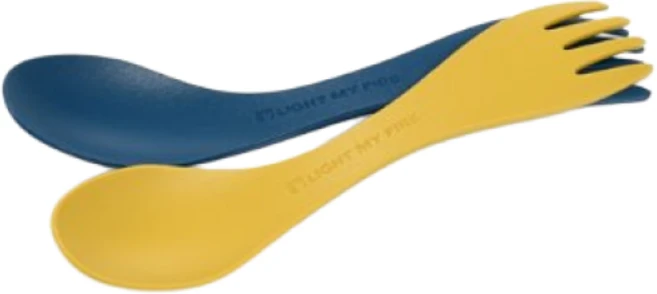 [LIGHT MY FIRE] 스포크 리틀 바이오 아동 캠핑 수저 포크 식기, 머스티 옐로우+헤이지 블루 - 쿠팡
