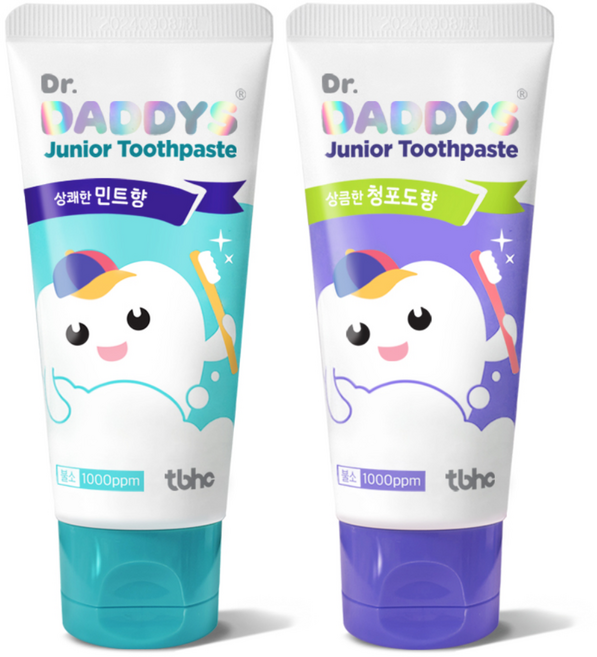 닥터데디스 튼튼치약 불소1000 민트향+청포도향, 60g, 1세트