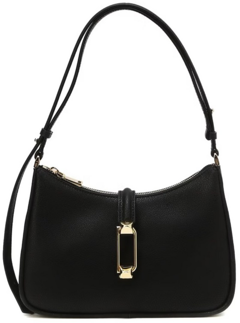 닥스 >> [선물포장] 블랙 D락 장식 가죽 숄더겸 크로스백(DCBA6E963BK)