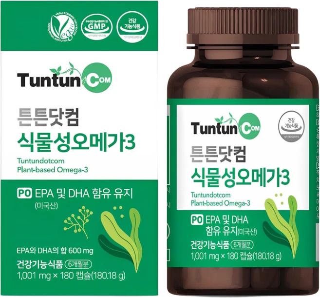 튼튼닷컴 식물성 오메가3 [6개월분], 1개, 180.18g - 쿠팡