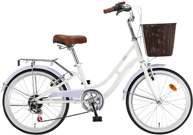 2026 삼천리 프림로즈 20 클래식 시티형 바구니 7단 알루미늄 주니어 자전거, 1개, 140cm, 펄 화이트(99% 조립)