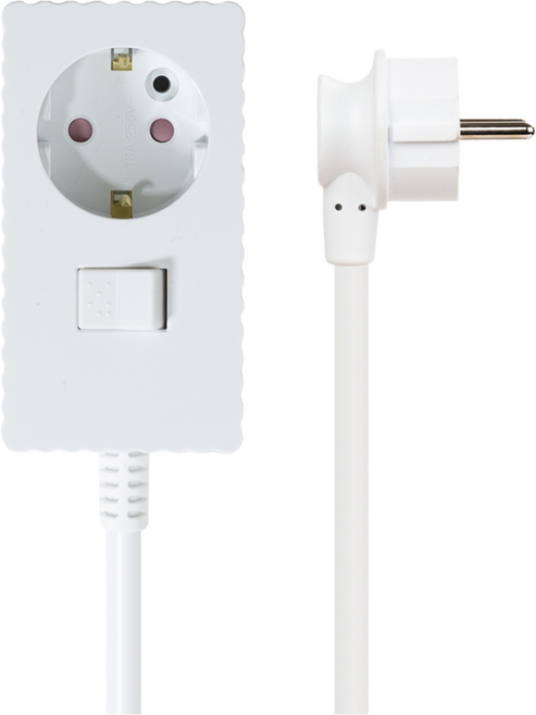 파워존 웨이브 멀티탭 개별 절전 스위치 과부하차단 연장선 멀티콘센트 전기코드 1구 50cm 1.5m 3m 5m 7m 10m, 연장선 1구50cm 화이트, 1개